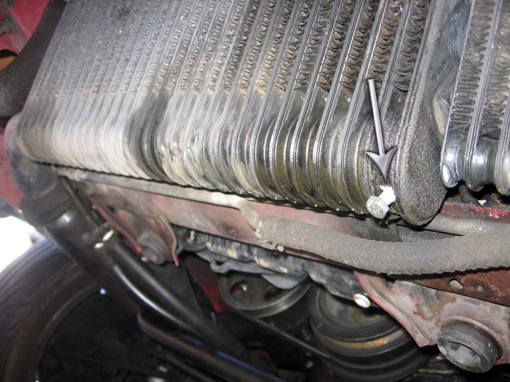 Huge hole in my intercooler, note the way we plugged it.