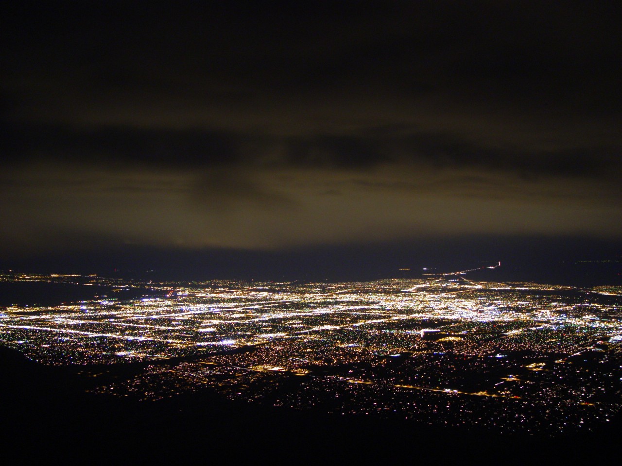 Albuquerque Skyline from the "High Finance" restaurant atop the Sandia mountains.