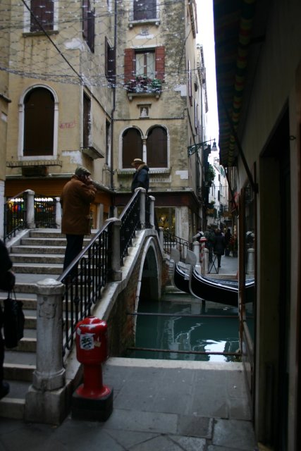 The first water bridge inside the maze of &quot;streets&quot; in Venice.