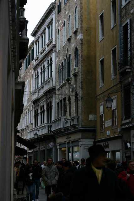 More busy roads and buildings in Venice.