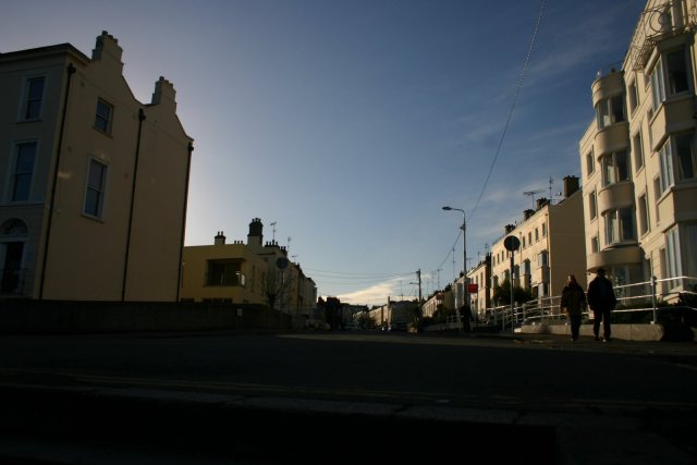 Looking up a road in Dun Laoghaire.