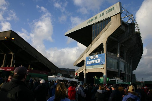 The east stand of the stadium.  This was the last game played in the stadium before a scheduled 2 years of work on it.