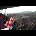 The Ulster crowd and flag.