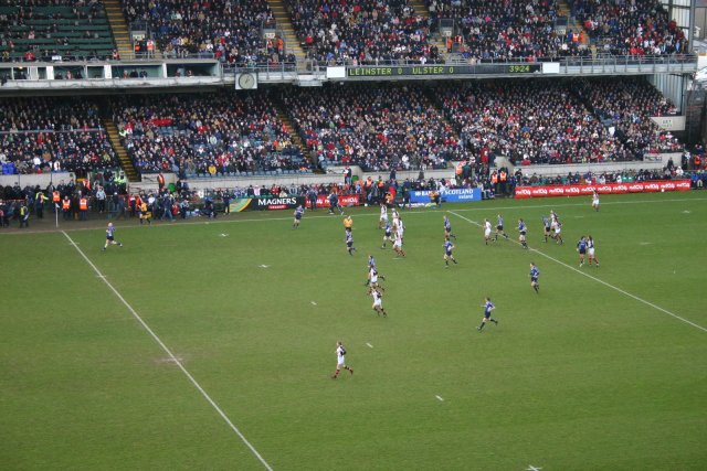 Down on the field, game just started.