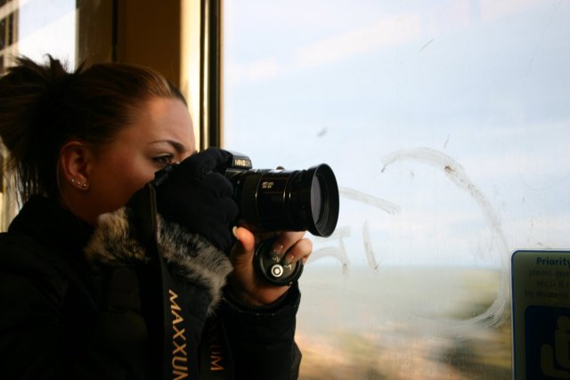 Leilani on the train headed south for Bray.