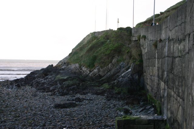 Ocean retaining wall, looking east-southeast.