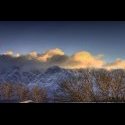 Sandias in snow at Sunrise