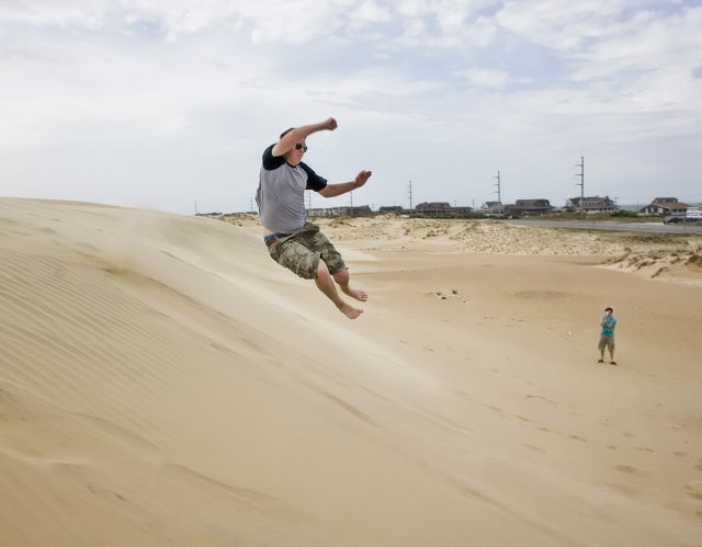 Deacon throwing himself down the sand dunes, pt 2.	