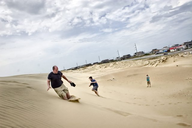 Dave plays in the sand too.