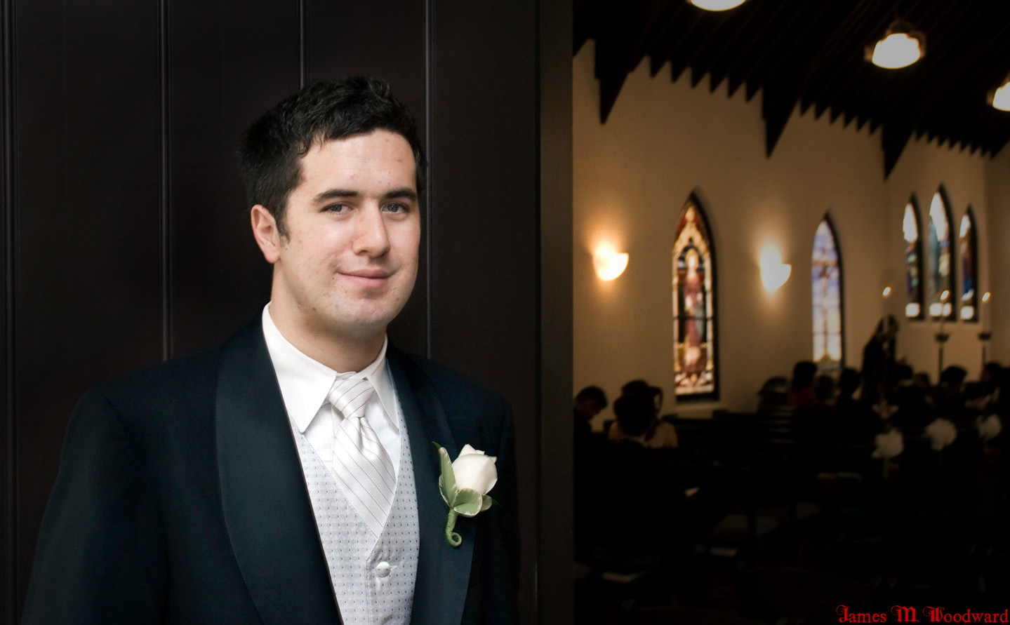 Jason outside the Sanctuary, pre-wedding.