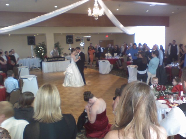 Their first dance. Congrats to Seth and Sara!